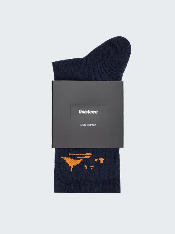 Socks*Finisterre Rossby Sports Sock Navy/Flame