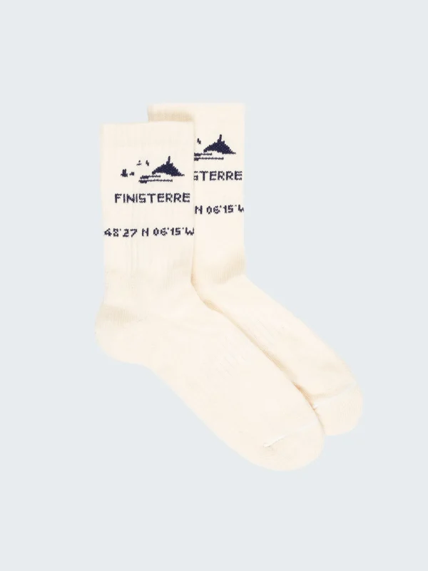 Socks*Finisterre Rossby Sports Sock Ecru/Navy