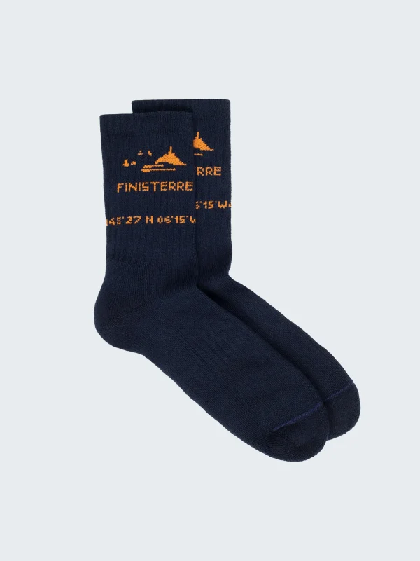 Socks*Finisterre Rossby Sports Sock Navy/Flame