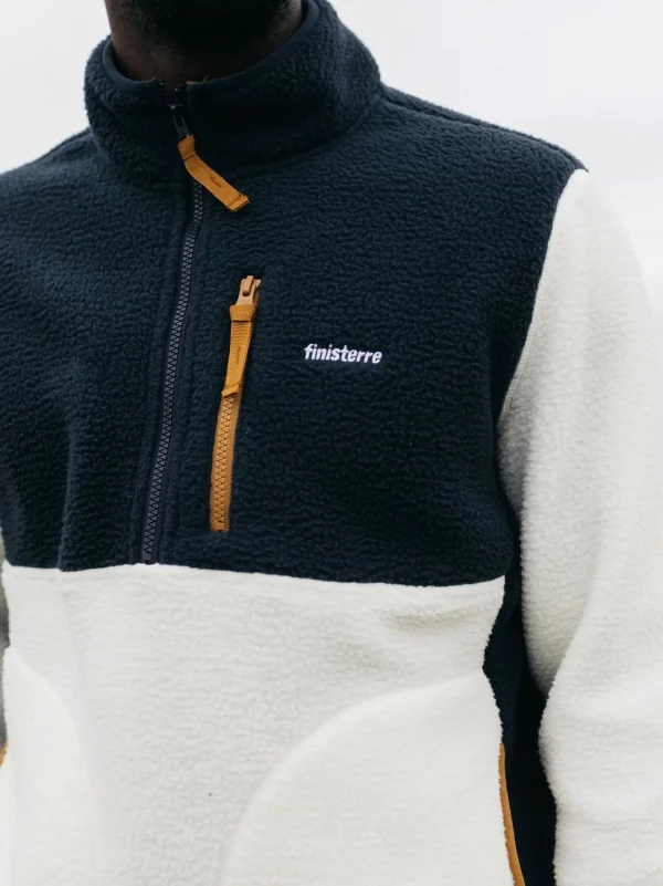 Fleece*Finisterre Ursus Pile 1/4 Zip Fleece Navy / Ecru