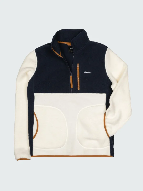 Fleece*Finisterre Ursus Pile 1/4 Zip Fleece Navy / Ecru