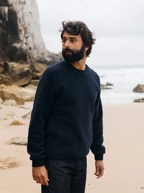 Sweatshirts & Hoodies*Finisterre Ursus Pile Fleece Sweatshirt Navy