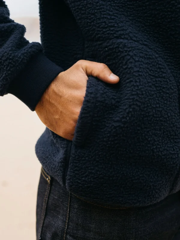 Fleece*Finisterre Ursus Pile Fleece Sweatshirt Navy