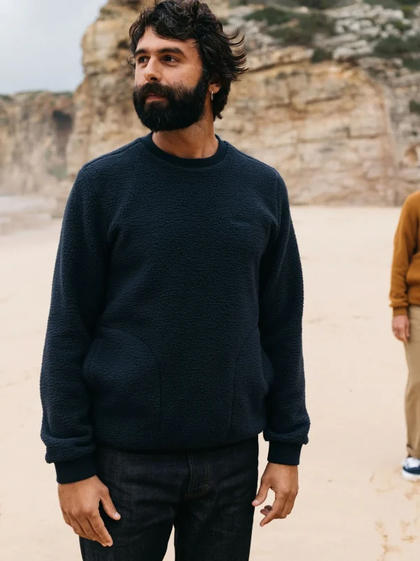 Fleece*Finisterre Ursus Pile Fleece Sweatshirt Navy