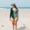 Swimwear & Bikinis*Finisterre Zenith Long Sleeve Swimsuit Forest / Seaspray